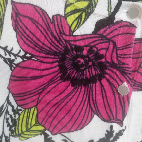 All Over Flower Print Cotton Blend Sweater - Picture 8 of 14